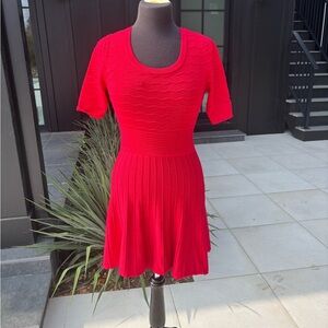 Candie’s Red Y2K Knit Fit & Flare Dress – Size Small